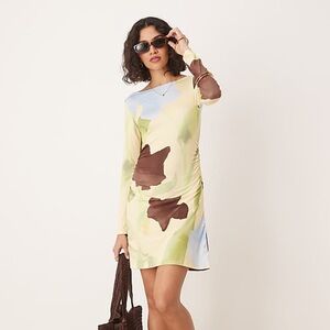 ASOS Long Sleeve Floral Mini Dress XS 0 2 NWT